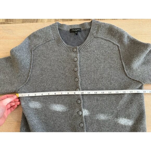 Rag & Bone Bridget Crew Cardigan in Grey Wool Blend Size Large - Picture 5 of 9